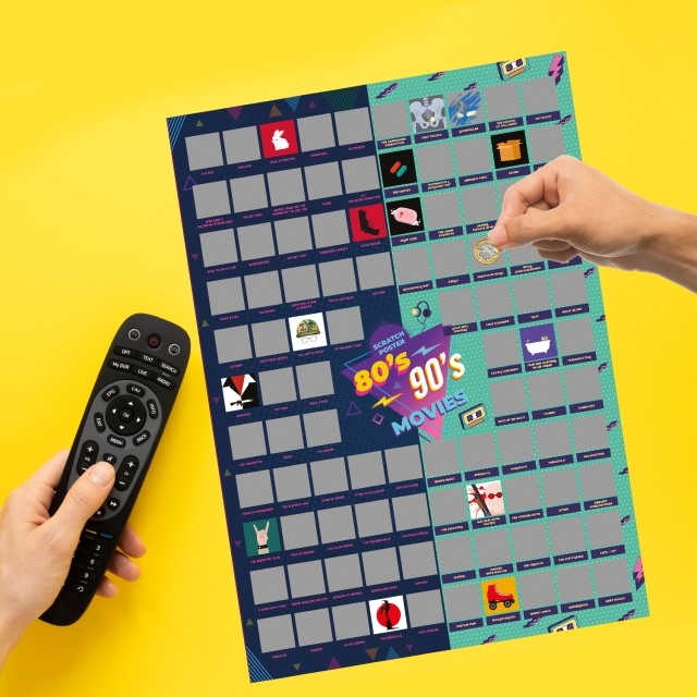 Mad Monkey Scratch Poster Topp 100 filmer fra 80- og 90-tallet