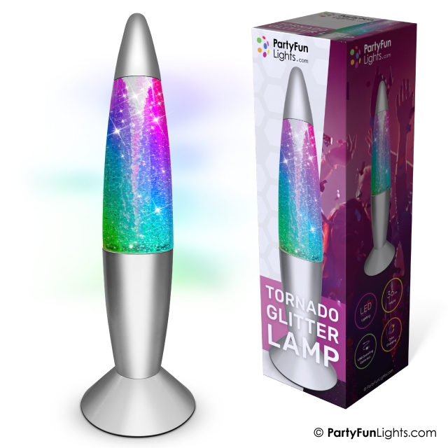 Party Fun Lights Tornado glitterlampe - Flerfarget - H: 36cm