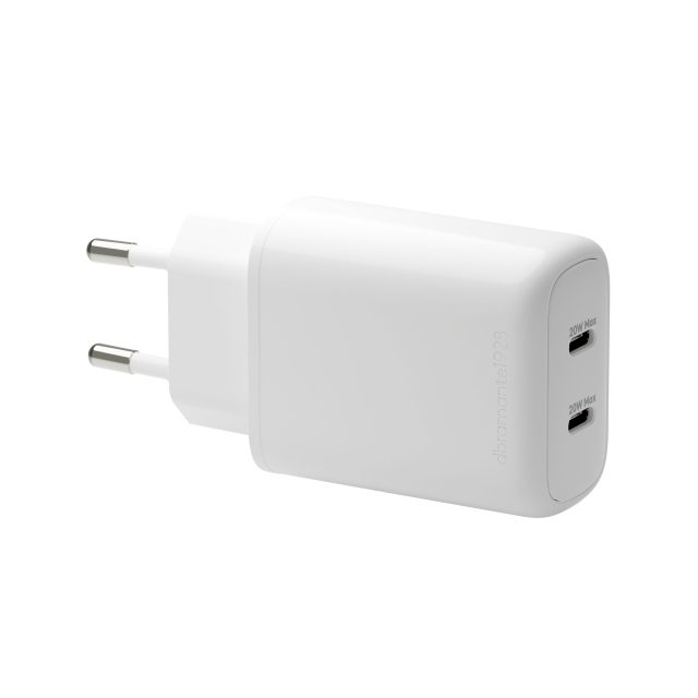 dbramante1928 Re-charge Pro - EU-vegglader 2x USB-C 20W - hvit