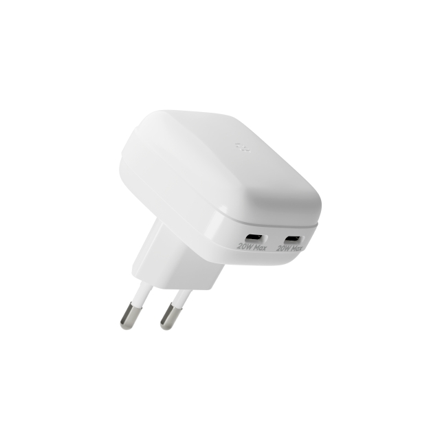 dbramante1928 Re-charge Pro - EU flat vegglader 2xUSB-C 20W-W