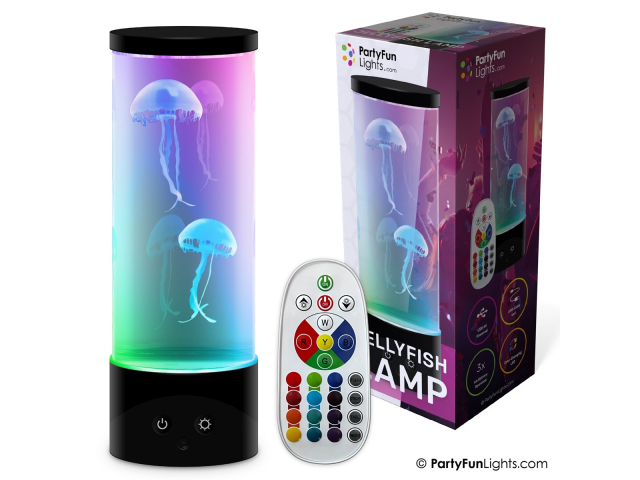 Party Fun Lights Jellyfish-lampe med fjernkontroll - H: 30 cm (605403)