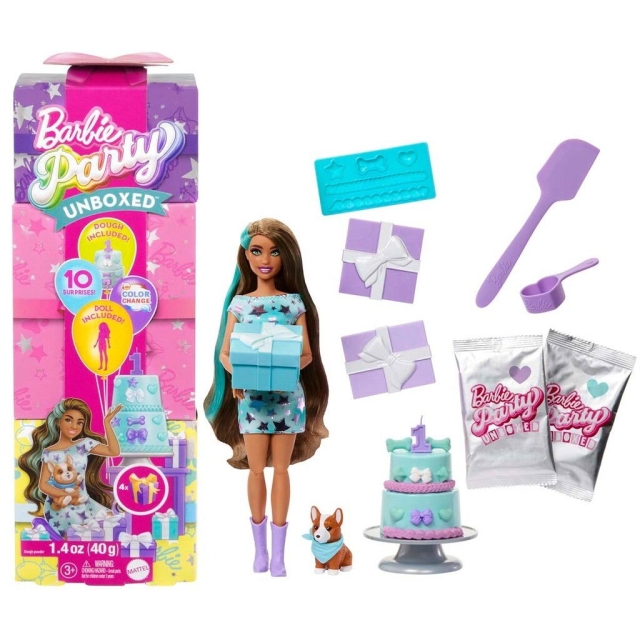 Barbie Party Unboxed Brunette Doll - (960-2525)