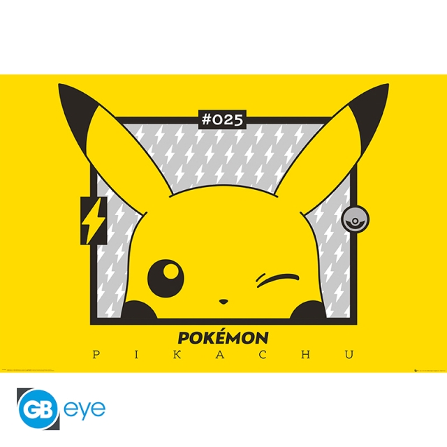 Abysse Plakat "Pikachu Wink" - Gul - 91,5x61 cm