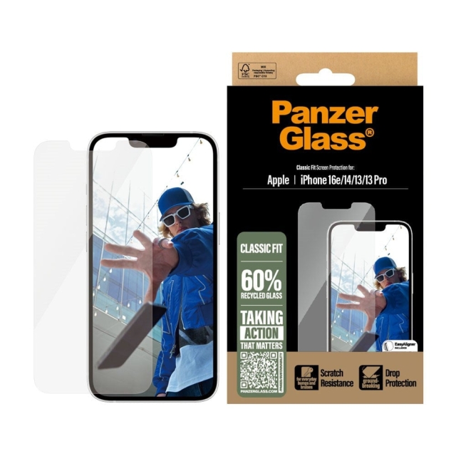 PanzerGlass Skjermbeskyttelse - iPhone 16e - Classic Fit
