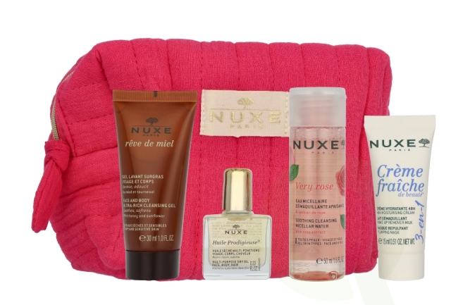 Nuxe My Travel Essentials Kit Very Rose 105 ml Micellar Water 50ml/Cream 15ml/Oil 10ml/Cleansing Gel 30ml