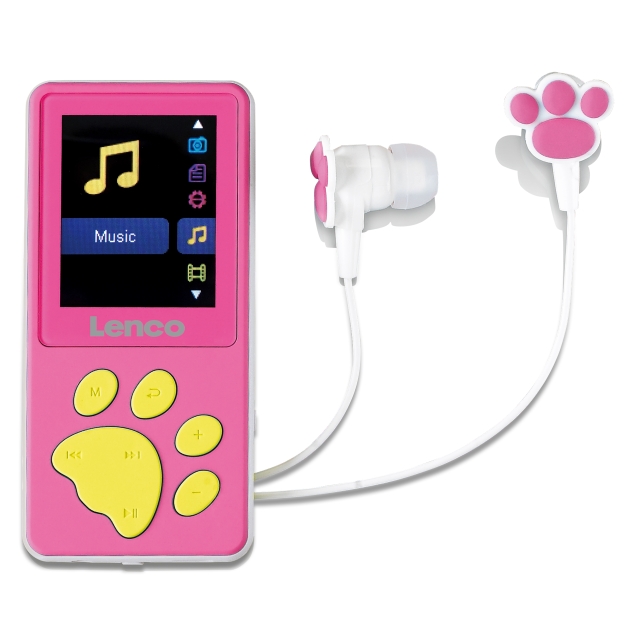 Lenco 8 GB MP3 MP4-spiller med 1,8" skjerm Rosa