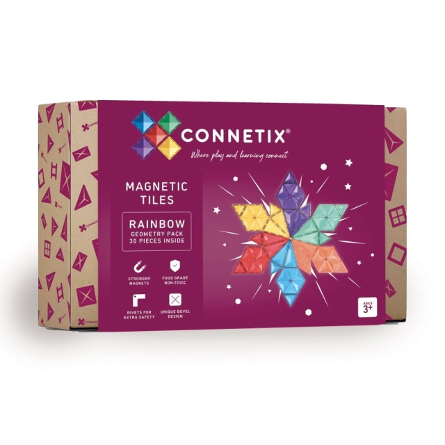 Connetix Regnbuegeometripakke med 30 brikker - (CT-R-00030-GE)