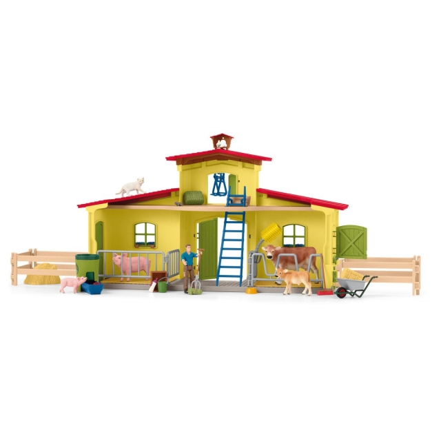 Schleich Farm World - Stor bondegård med dyr og tilbehør (42605)