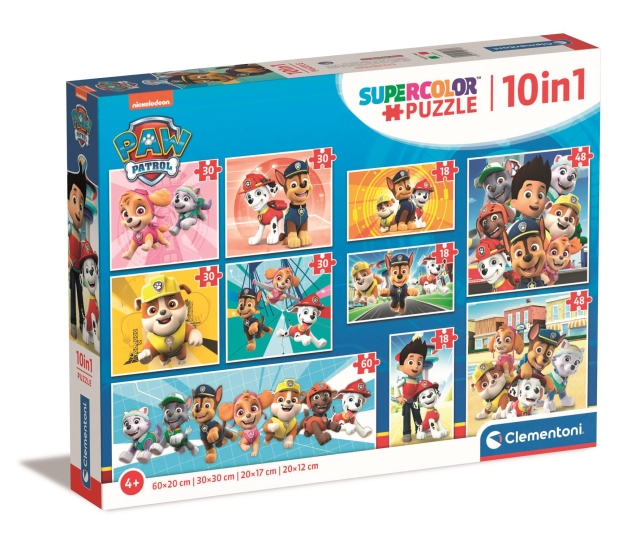 Clementoni Puslespill 10-i-1 Paw Patrol, 18, 30, 48 og 60 brikker - (I-20270)