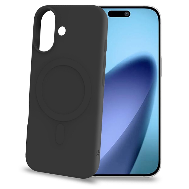 Celly Cromomag Soft rubber case MagSafe-kompatibelt iPhone 17 Svart