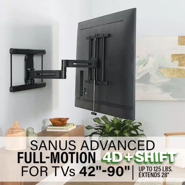 SANUS TV Feste 4D Max Vesa 600x400 42"-90" Full Motion Svart