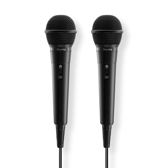 Hama Mikrofon Karaoke Dynamisk Mono 2-Pakning Svart