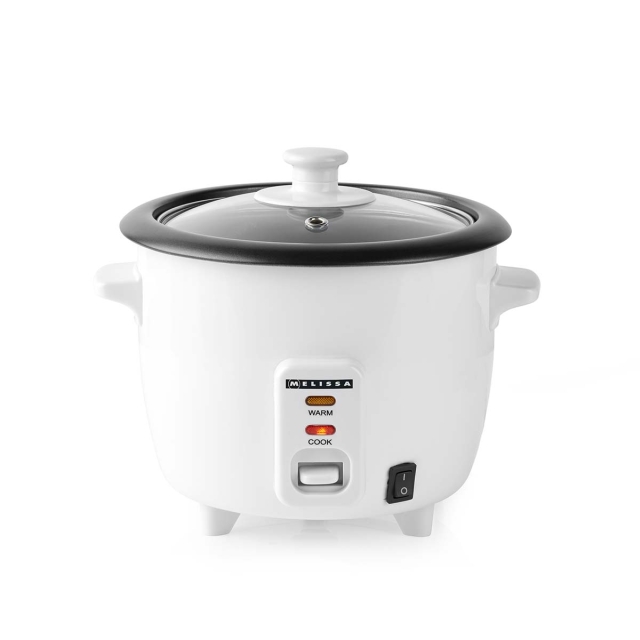 MELISSA Riskoker | 0,6 l | 300 W | Non stick-belegg | Avtakbar bolle | Dampkurv | Hold-varm-funksjon | Automatisk avstengning | Hvit