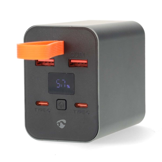 Nedis Power Bank | 30000 mAh | 1.5 / 2.0 / 3.0 / 5.0 A | Antall utganger: 4 | Utgangstilkobling: 2x USB-A / 2x USB-C™ | Inngangstilkobling: 1x USB-C™ | PD3.0 100W / QC3.0 | Lithium-Polymer | Display