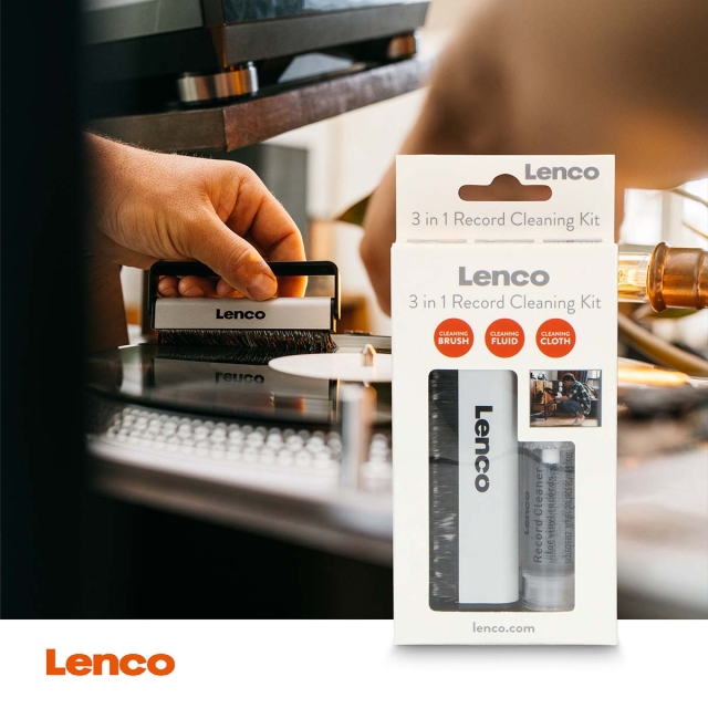 Lenco Antistatisk rengjøringsvæske og klut med børste