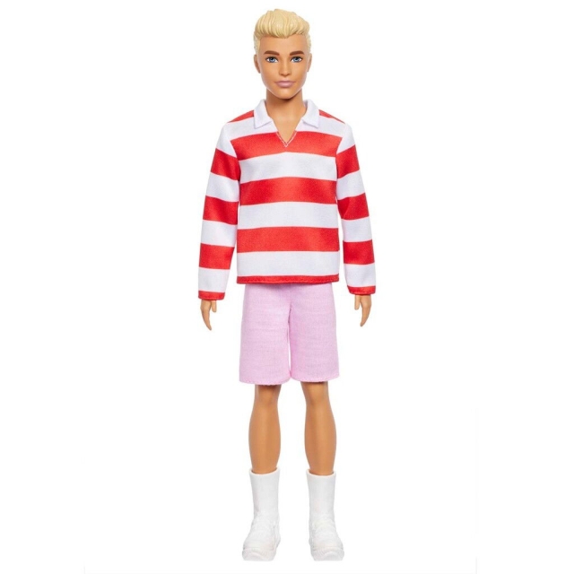 Barbie Fashionista Ken dukke med røde og hvite striper (HYV01)