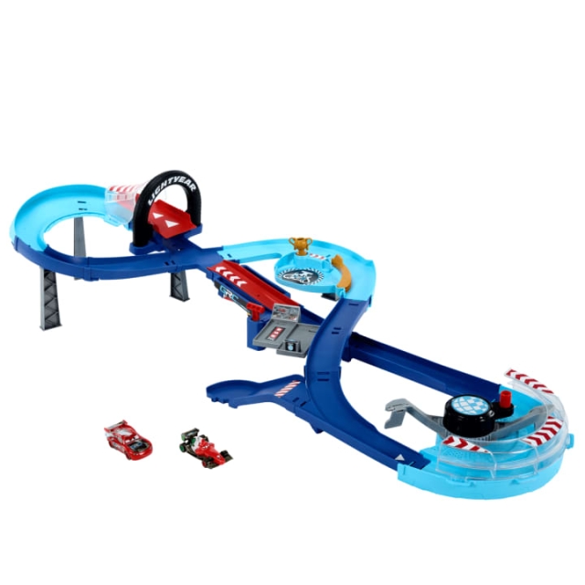 Disney Cars - GRC Super Play Set med McQueen og Francesco (HXJ32)