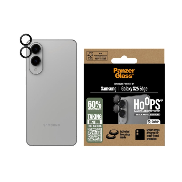 Panzer Glass - Hoops svart kameralinsebeskytter til Samsung S25 Edge