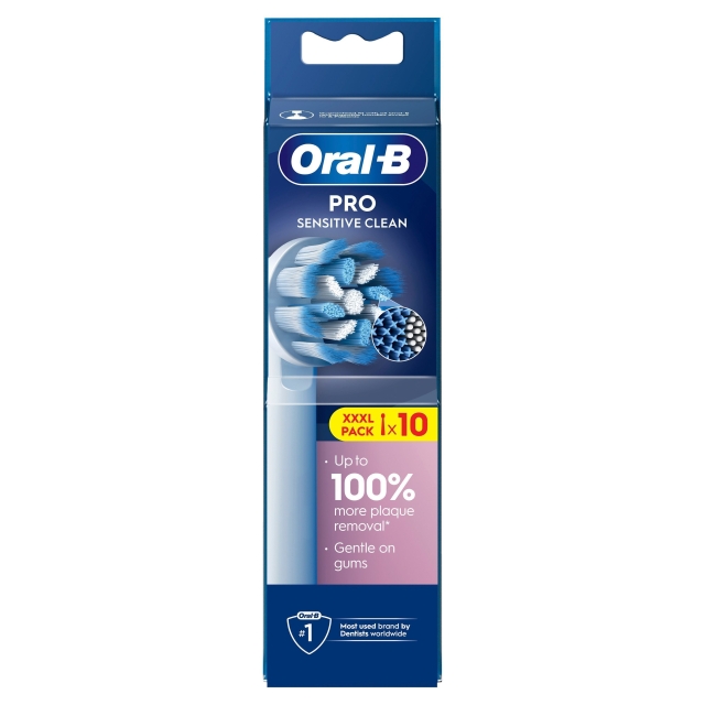 Oral B Pro Sensitive Clean Tannbørstehoder - Hvite - 10 stk