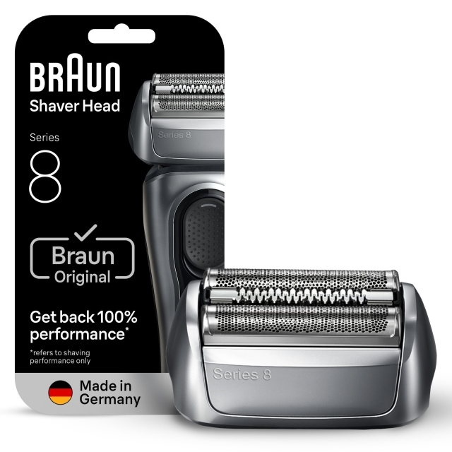 Braun Series 8 elektrisk barbermaskin - ORIGINAL erstatningshode, 83M - Sølv
