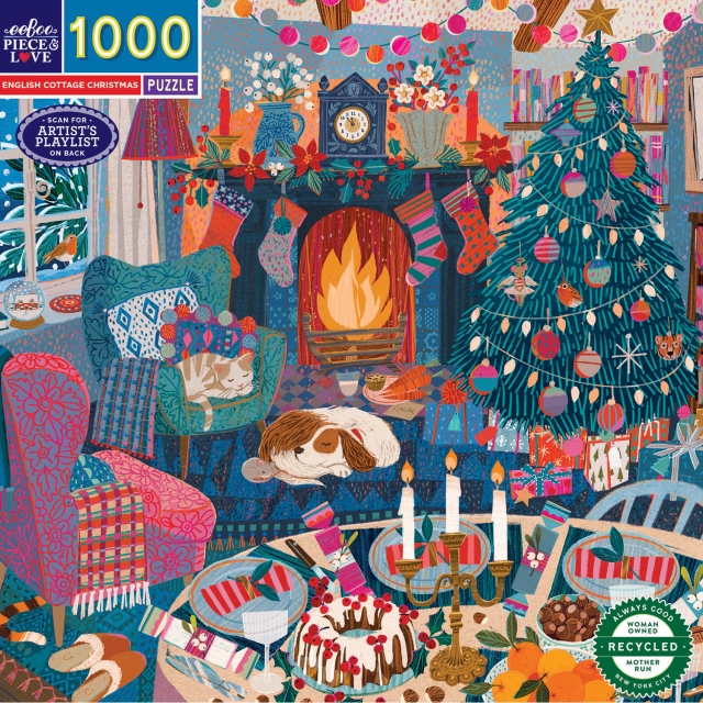 eeBoo Puslespill 1000 brikker - English Cottage Christmas (EPZTECC)