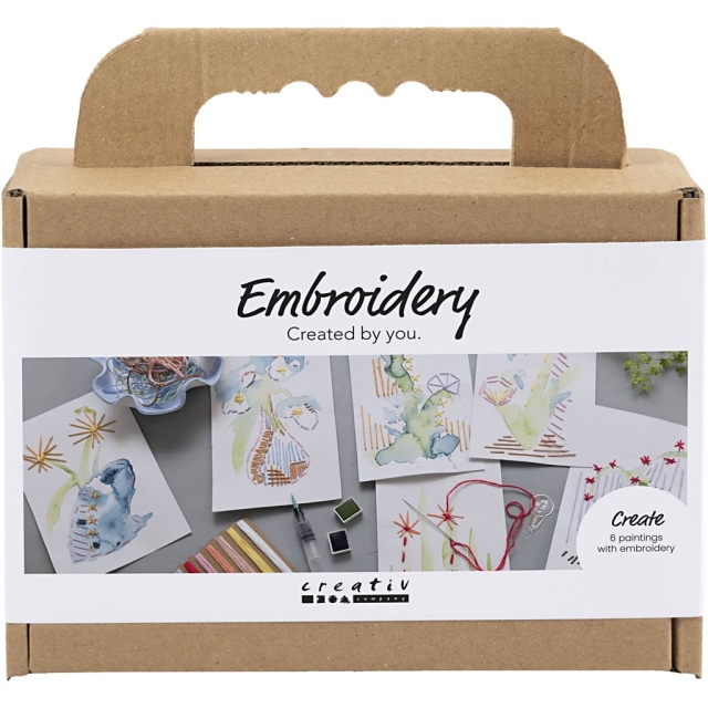 Mini Craft Kit Embroidery - Malerier med broderi - assorterte farger (977860)