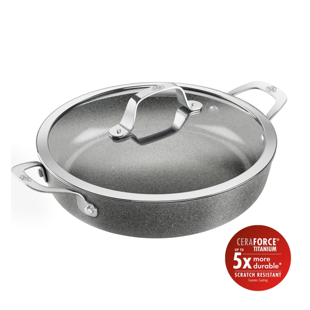 Ballarini Salina keramisk serveringspanne med lokk - uten farge - 28 cm