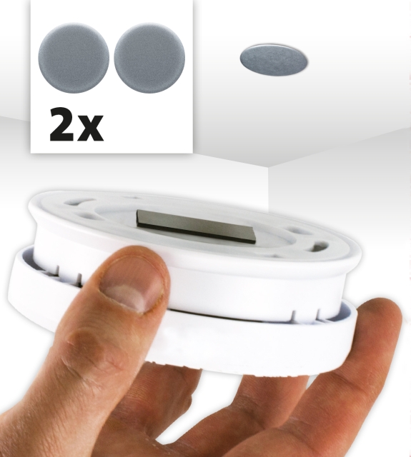 Alecto Magnetisk monteringssett for røyk- og CO-detektorer 2 stk