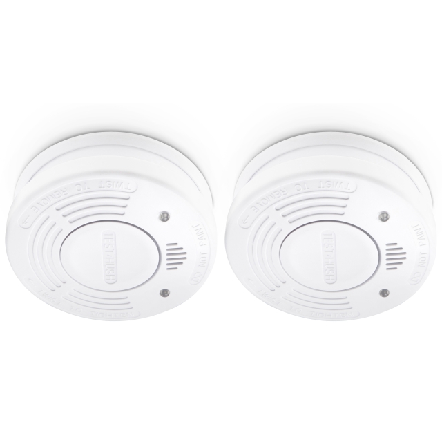Alecto Røykvarsler med 10 års batteri- og sensortid 2-pk Hvit