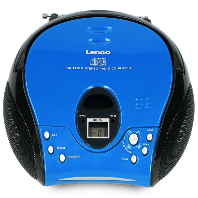Lenco Bärbar FM-radio med CD Blå / Svart