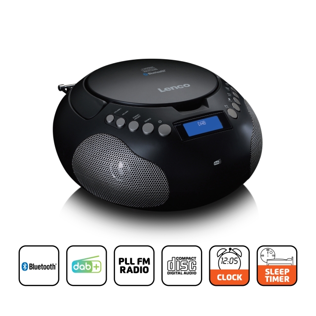 Lenco Boombox med DAB+/ FM-radio og Bluetooth® Black