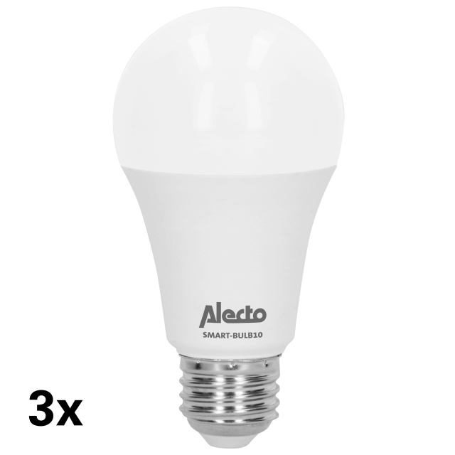 Alecto Smart LED-fargelampe med Wi-Fi 3-pakning
