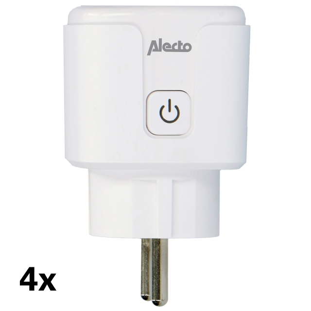 Alecto Smart Wi-Fi-plugg med energimonitor 16A 3680W 4-pakning Hvit