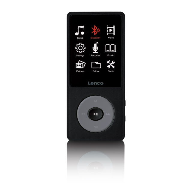 Lenco MP3/MP4-spiller med Bluetooth® og 8 GB internminne Svart
