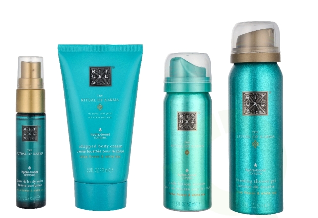 Rituals Karma Small Giftset 190 ml Hair & Body Mist 20ml/48h Hydrating Body Cream 70ml/Foaming Shower Gel 50ml/Body Lotion Mousse 50ml