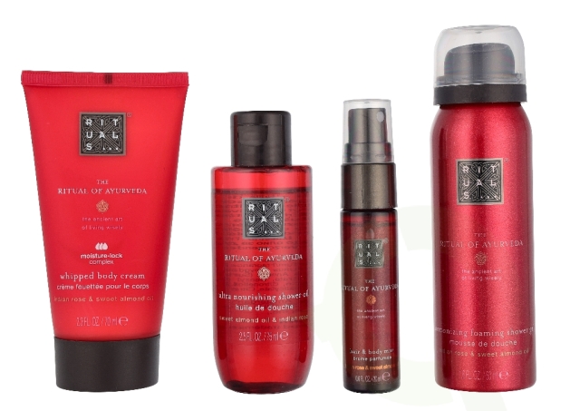 Rituals Ayurveda Small Giftset 215 ml Shower Oil 75ml/Foaming Shower Gel 50ml/Hair & Body Mist 20ml/Body Cream 70ml
