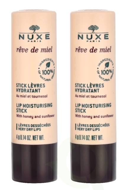 Nuxe Reve De Miel Lip Moisturizing Stick Duo Set 8 ml 2x4gr