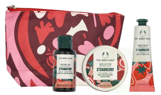 The Body Shop G2 Beauty Bag Strawberry Giftset 140 ml Shower Gel 60ml/Body Butter 50ml/Hand Cream 30ml
