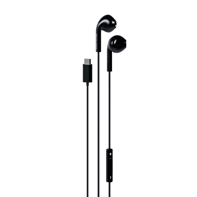 Happy Plugs Hodetelefon In-Ear USB-C Kablet Svart