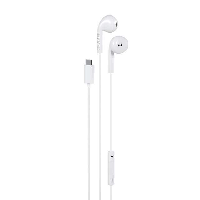 Happy Plugs Hodetelefon In-Ear USB-C Kablet Hvit
