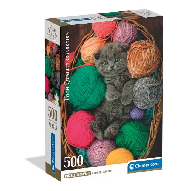 Clementoni Puslespill 500 Pcs CB High Quality Collection Fluffy Kitten