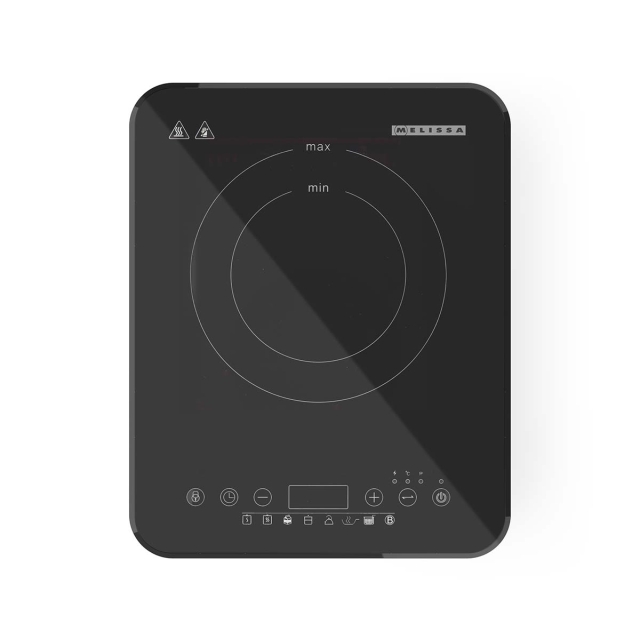 MELISSA Induksjonstopp | 2000 W | 10 effektnivåer | 8 forhåndsinnstillinger | Timerfunksjon | Boost-funksjon | LCD-skjerm | Overopphetingsvern | Barnesikring | Svart