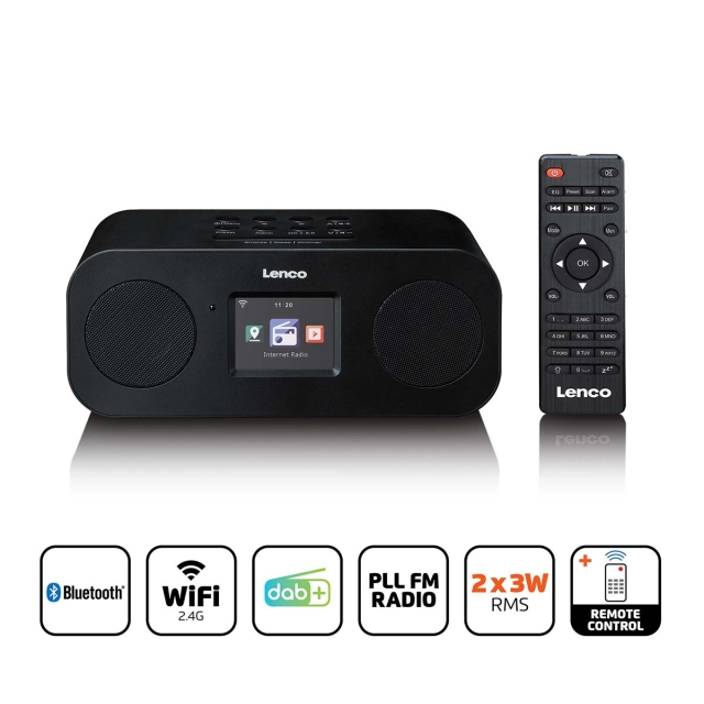Lenco Stereo internettradio med DAB+, FM og Bluetooth®