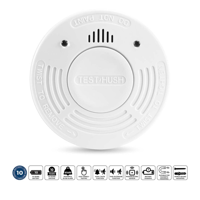 Alecto Røykvarsler med 10 års batteri- og sensortid Hvit