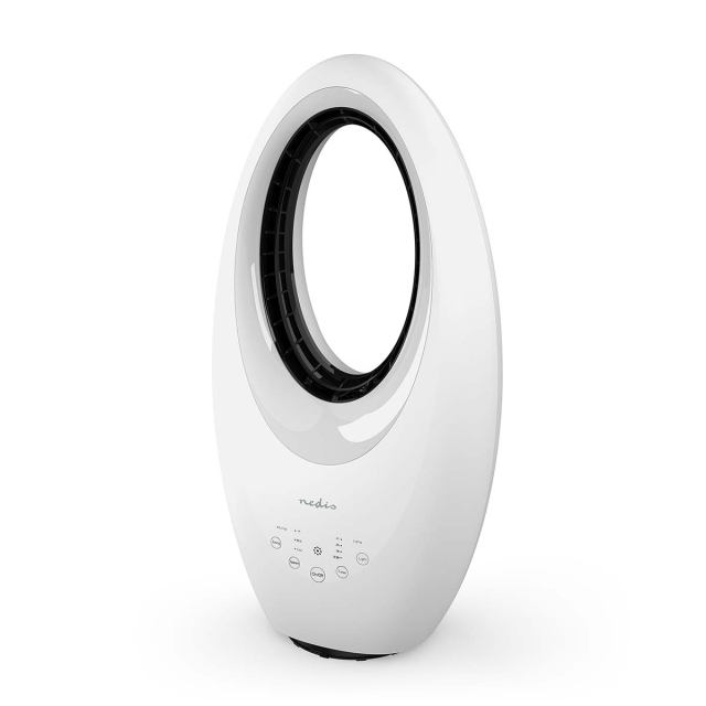Nedis Bladløs vifte | Nettstrøm drevet | 50 W | Svingning | Fjernkontroll | Avstengingstimer: 7.5 h | 3 Hastighetsinnstillinger | Hvit