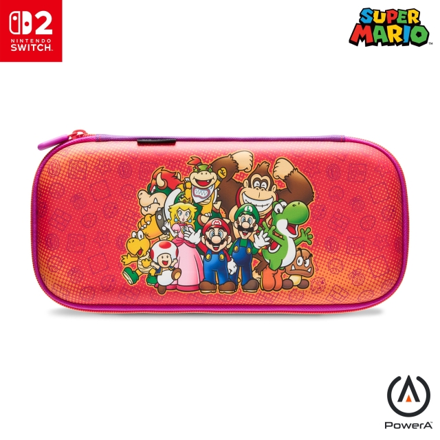 PowerA Slim Case for Nintendo Switch 2 – Mario and Friends, offisielt lisensiert, beskyttelsesetui, plass til 10 spillkort