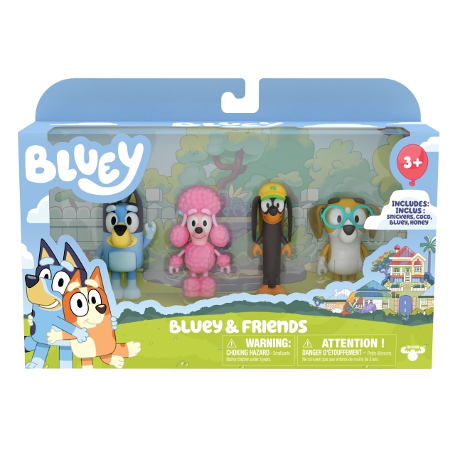 Bluey Figurpakke med 4 figurer –Bluey& Friends (90202)