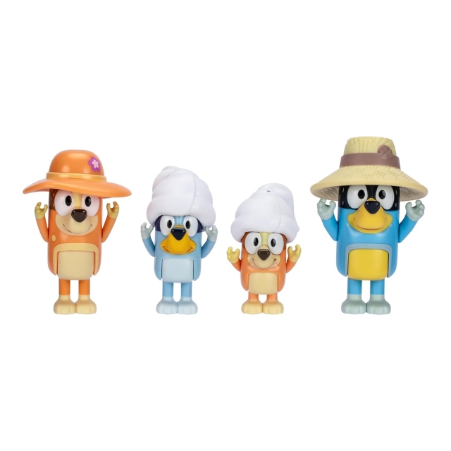 Bluey Figurer, 4-pakning – Familietur i telt (90267)