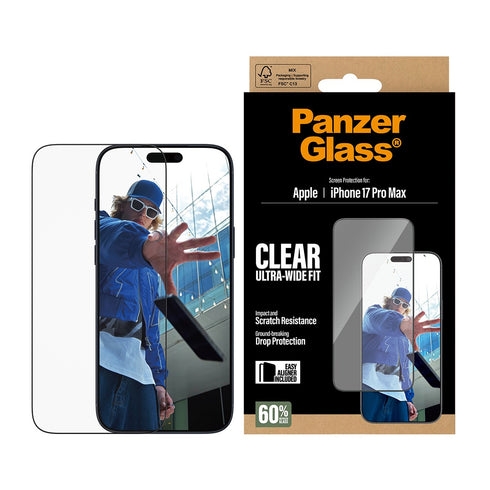 PanzerGlass Skjermbeskytter – iPhone 17 Pro Max – UWF med EasyAligner