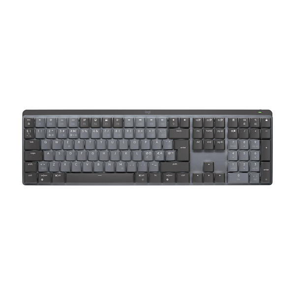 Logitech MX Mechanical Wireless-tastatur med bakgrunnsbelysning – Nordisk – Lineær bryter